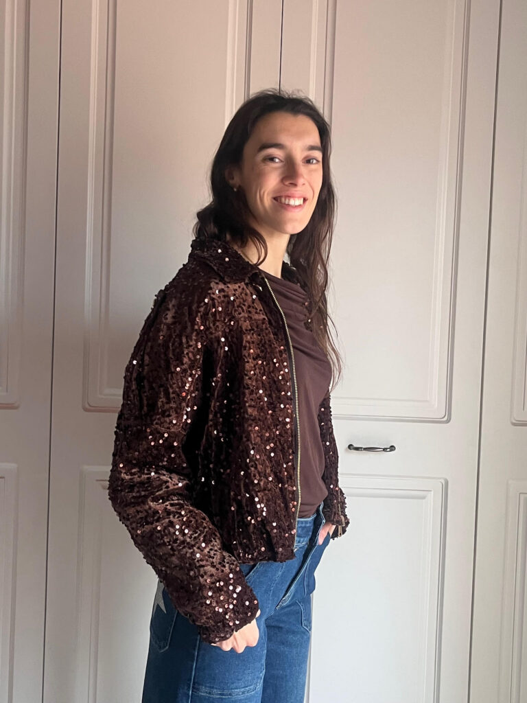 BOMBER LENTEJUELA MARRÓN